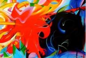 Εικόνα της Franz Marc - Fighting Forms p90913 120x180cm Expressionismus Ölgemälde
