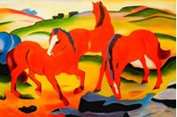 Afbeelding van Franz Marc - Weidende Pferde p90924 120x180cm Ölgemälde handgemalt