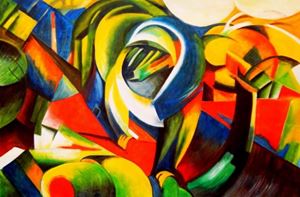 Εικόνα της Franz Marc - Der Mandrill p90934 120x180cm Expressionismus Ölgemälde handgemalt