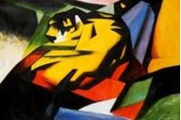 Afbeelding van Franz Marc - Der Tiger p90998 120x180cm Expressionismus Ölgemälde handgemalt