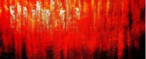 Εικόνα της Abstract - Legacy of Fire III t90859 75x180cm abstraktes Ölbild handgemalt