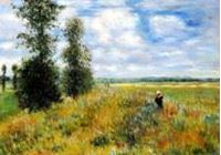 Immagine di Claude Monet - Mohnblumenfeld bei Argenteuil x90957 45x63cm Ölbild handgemalt