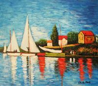 Resim Claude Monet - Regatta bei Argenteuil c91224 50x60cm exquisites Ölbild