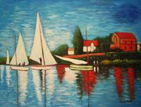 Afbeelding van Claude Monet - Regatta bei Argenteuil i91233 80x110cm exquisites Ölbild