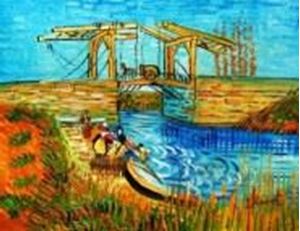 Obrazek Vincent van Gogh - Brücke von Langlois mit Wäscherinnen a91000 30x40cm imposantes Ölbild