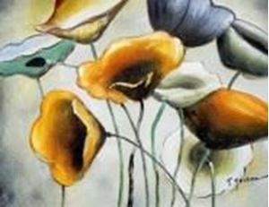 Εικόνα της Abstrakt Modern Art - Der Blumentanz a91016 30x40cm Ölgemälde handgemalt