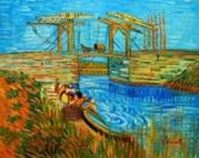 Resim Vincent van Gogh - Brücke von Langlois mit Wäscherinnen b91029 40x50cm imposantes Ölbild