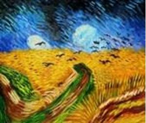 Imagen de Vincent van Gogh - Kornfeld mit Krähen c91101 50x60cm Ölgemälde handgemalt