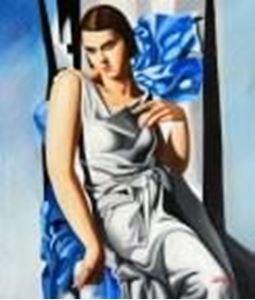 Picture of Homage of Tamara de Lempicka - Portrait der Mrs. M c91116 50x60cm Ölbild handgemalt