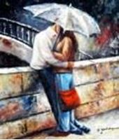 Εικόνα της Modern Art - Umbrella love c91122 50x60cm modernes Ölgemälde