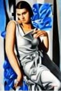 Afbeelding van Homage of Tamara de Lempicka - Portrait der Mrs. M d91137 60x90cm Ölbild handgemalt