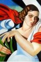Afbeelding van Homage of Tamara de Lempicka - Portrait der Ira P d91151 60x90cm Art Deco Ölbild