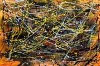 Afbeelding van Homage of Pollock - Number 1 d91156 60x90cm abstraktes Ölgemälde handgemalt