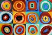 Resim Wassily Kandinsky - Farbstudie Quadrate d91157 60x90cm exquisites Ölgemälde