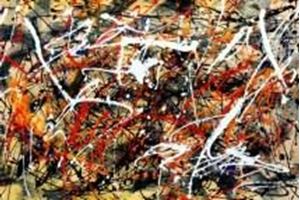 Afbeelding van Homage of Pollock - Number 1 d91202 60x90cm abstraktes Ölgemälde handgemalt