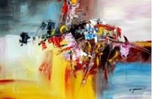 Изображение Abstract - The cloud train d91243 60x90cm Ölgemälde handgemalt