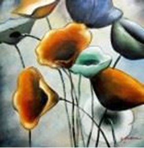 Picture of Abstrakt Modern Art - Der Blumentanz e91259 60x60cm Ölgemälde handgemalt