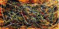 Afbeelding van Homage of Pollock - Number 1 f91269 60x120cm abstraktes Ölgemälde handgemalt