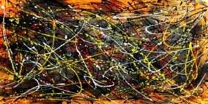 Afbeelding van Homage of Pollock - Number 1 f91269 60x120cm abstraktes Ölgemälde handgemalt