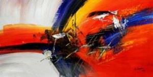 Bild von Abstract - Impact study f91270 60x120cm abstraktes Ölgemälde