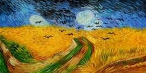 Resim Vincent van Gogh - Kornfeld mit Krähen f91274 60x120cm Ölgemälde handgemalt