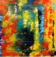 Afbeelding van Abstrakt - Berlin an der Weltzeituhr g91302 80x80cm abstraktes Ölgemälde handgemalt