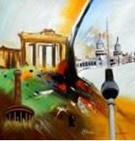 Εικόνα της Modern Art - Berlin Serie g91314 80x80cm exquisites Ölbild