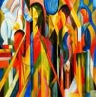 Afbeelding van Franz Marc - Stallungen g91330 80x80cm Expressionismus Ölgemälde handgemalt