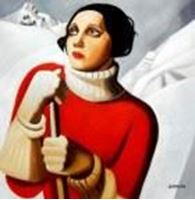 Afbeelding van Homage to T. Lempicka - Sain Moritz g91337 80x80cm handgemaltes Gemälde