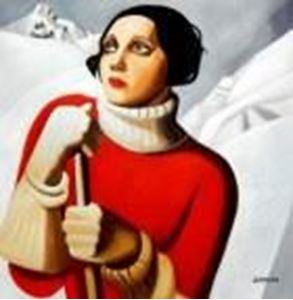 Afbeelding van Homage to T. Lempicka - Sain Moritz g91337 80x80cm handgemaltes Gemälde