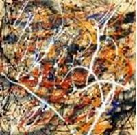 Afbeelding van Homage of Pollock - Number 1 g91345 80x80cm abstraktes Ölgemälde handgemalt