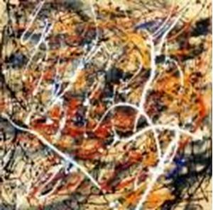 Afbeelding van Homage of Pollock - Number 1 g91345 80x80cm abstraktes Ölgemälde handgemalt