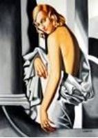 Afbeelding van Homage of T. de Lempicka - Portrait der Marjorie Ferry i91356 80x110cm Ölbild handgemalt