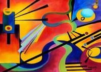 Obrazek Wassily Kandinsky - Freudsche Fehlleistung i91360 80x110cm abstraktes Ölgemälde