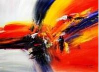 Bild von Abstract - Impact study i91368 80x110cm abstraktes Ölgemälde