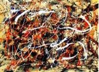 Afbeelding van Homage of Pollock - Number 1 i91372 80x110cm abstraktes Ölgemälde handgemalt