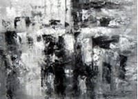 Imagen de Abstrakt - Nacht in New York i91380 80x110cm Ölgemälde handgemalt