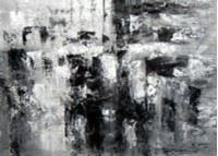 Bild von Abstrakt - Nacht in New York i91380 80x110cm Ölgemälde handgemalt