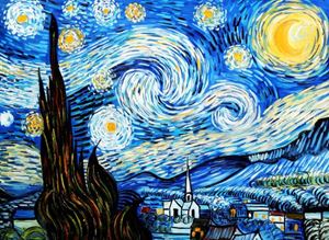 Bild von Vincent van Gogh - Sternennacht i91384 80x110cm exzellentes Ölgemälde handgemalt