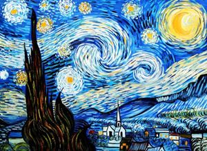 Image de Vincent van Gogh - Sternennacht i91384 80x110cm exzellentes Ölgemälde handgemalt