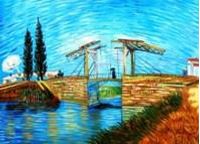 Immagine di Vincent van Gogh - Brücke von Langlois bei Arles i91395 80x110cm Ölbild handgemalt