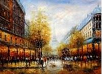 Εικόνα της Modern Art - Paris Spaziergang im Sommer k91413 90x120cm Ölbild handgemalt