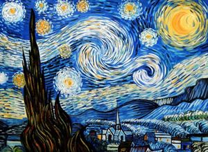 Afbeelding van Vincent van Gogh - Sternennacht k91416 90x120cm exzellentes Ölgemälde handgemalt
