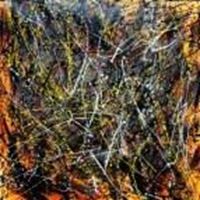 Afbeelding van Homage of Pollock - Number 1 m91430 120x120cm abstraktes Ölgemälde handgemalt
