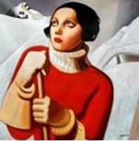 Afbeelding van Homage to T. Lempicka - Sain Moritz m91446 120x120cm handgemaltes Gemälde