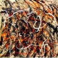 Afbeelding van Homage of Pollock - Number 1 m91453 120x120cm abstraktes Ölgemälde handgemalt