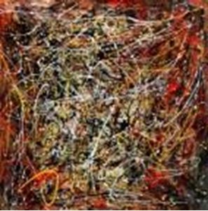 Afbeelding van Homage of Pollock - Number 2 m91454 120x120cm abstraktes Ölbild