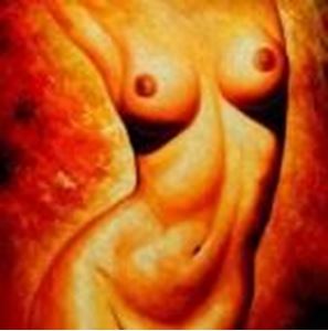 Εικόνα της Modern Art - Frontside Nude m91461 120x120cm beeindruckendes Ölgemälde