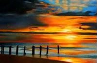 Εικόνα της Modern Art - Nordsee Sonnenuntergang p91495 120x180cm handgemaltes Ölbild