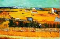 Immagine di Vincent van Gogh - Erntelandschaft p91499 120x180cm Gemälde handgemalt